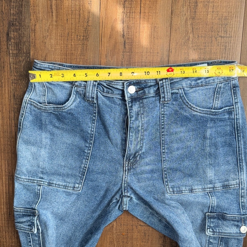 KanCan Light Blue Straight Leg Cargo Jeans - Picture 13 of 15